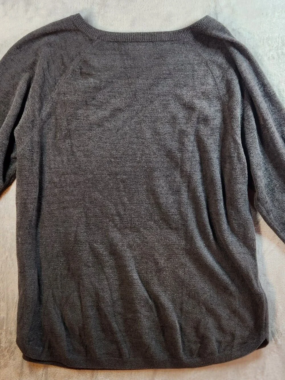 Barefoot Dreams CozyChic Ultralite Raglan Pullover Large Gray